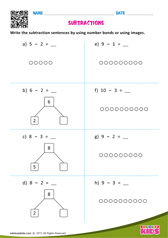 Subtractions Number Sentences Up To 10